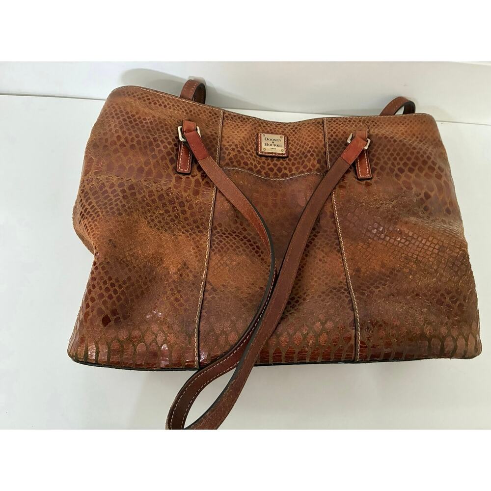 Dooney and Bourke Lexington Snake Pattern Tan/Light Brown Tote